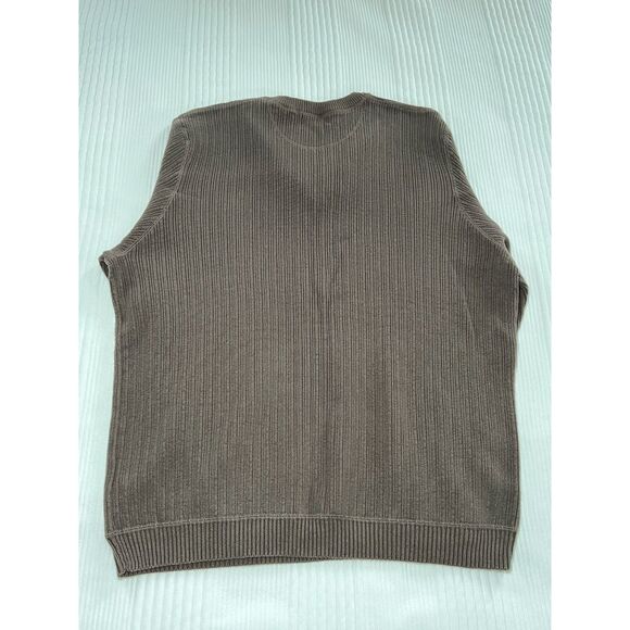 Men's Vintage Brown Eddie Bauer Henley Sweater - Large - Like New - Picture 2 of 7